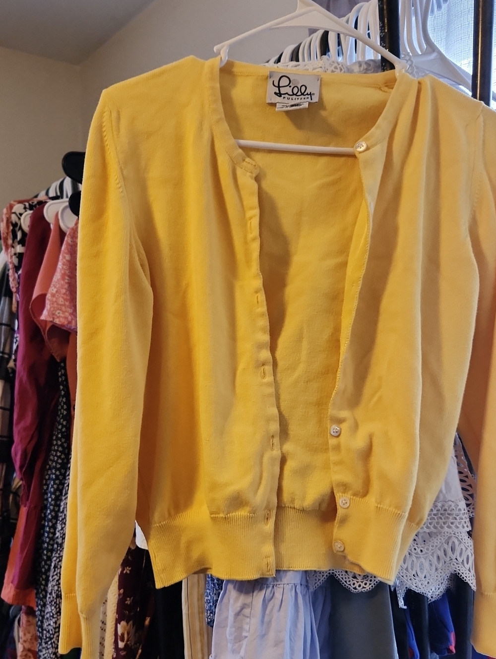 Lilly Pulitzer Bright Yellow Cotton Cardigan